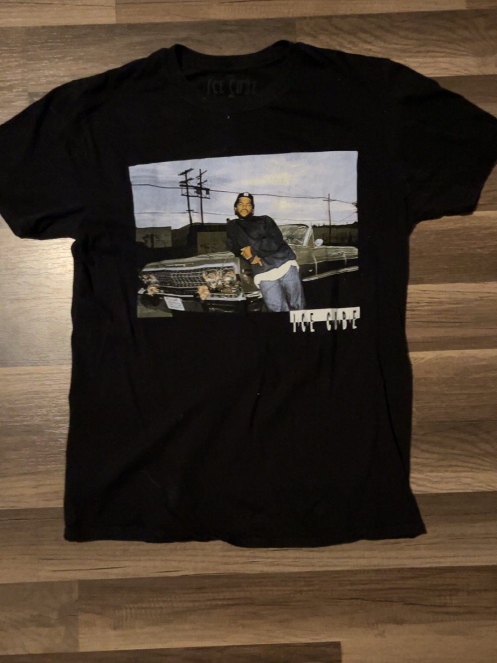 Ice Cube Men’s Large Black Graphic T-Shirt Cotton